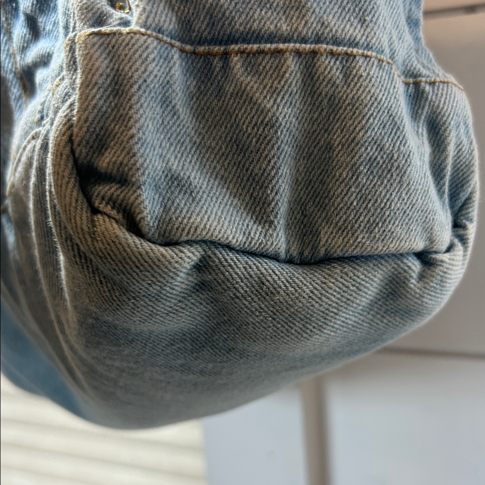 Light Blue Denim Crossbody Bag with handles and Removable Strap - Picture 5 of 13